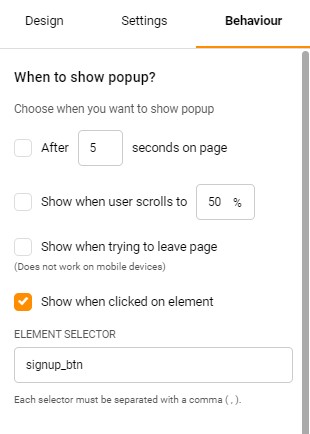 Button Popup form